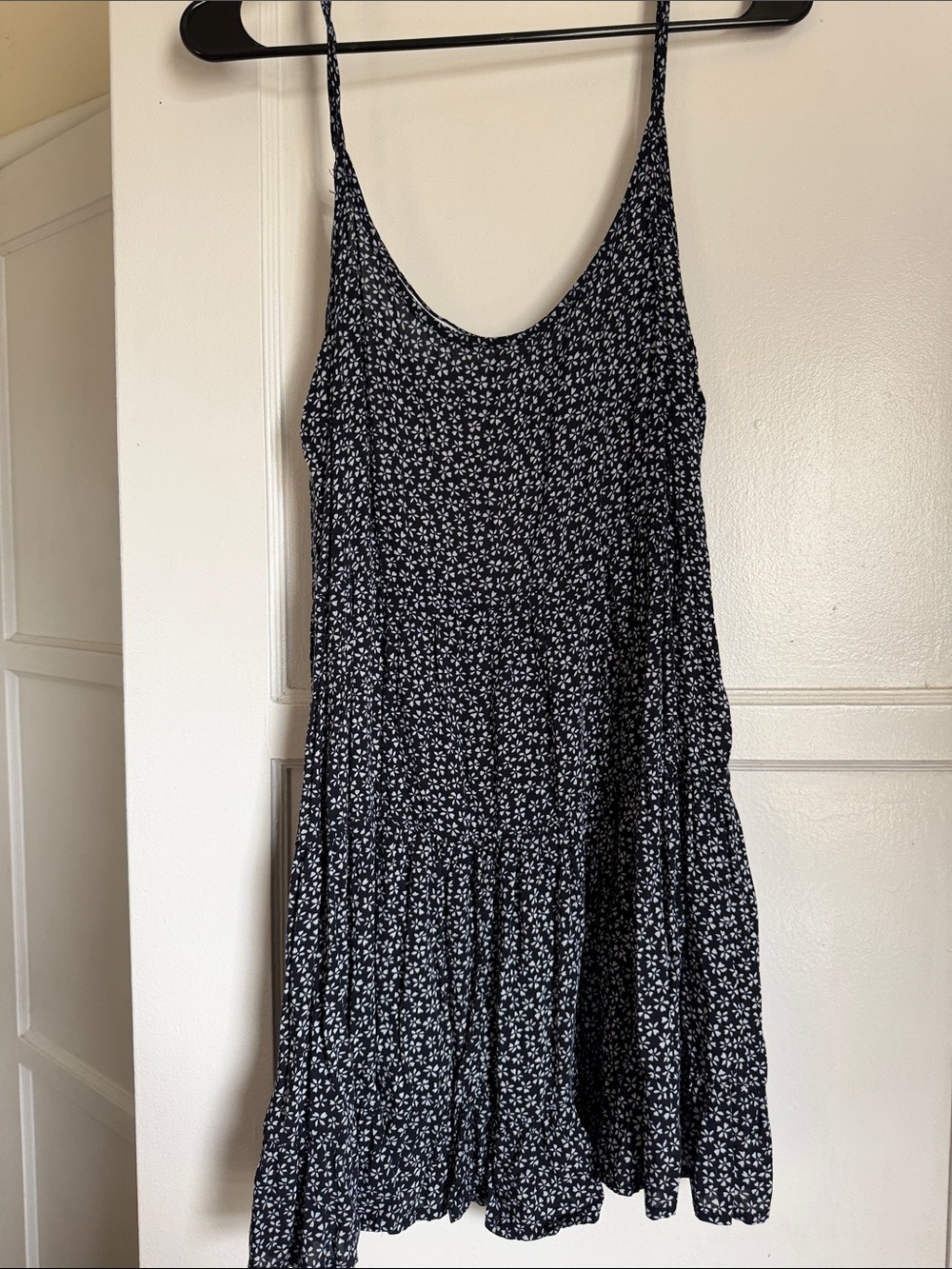 Brandy Melville Black Mini Dress with White Floral Print
